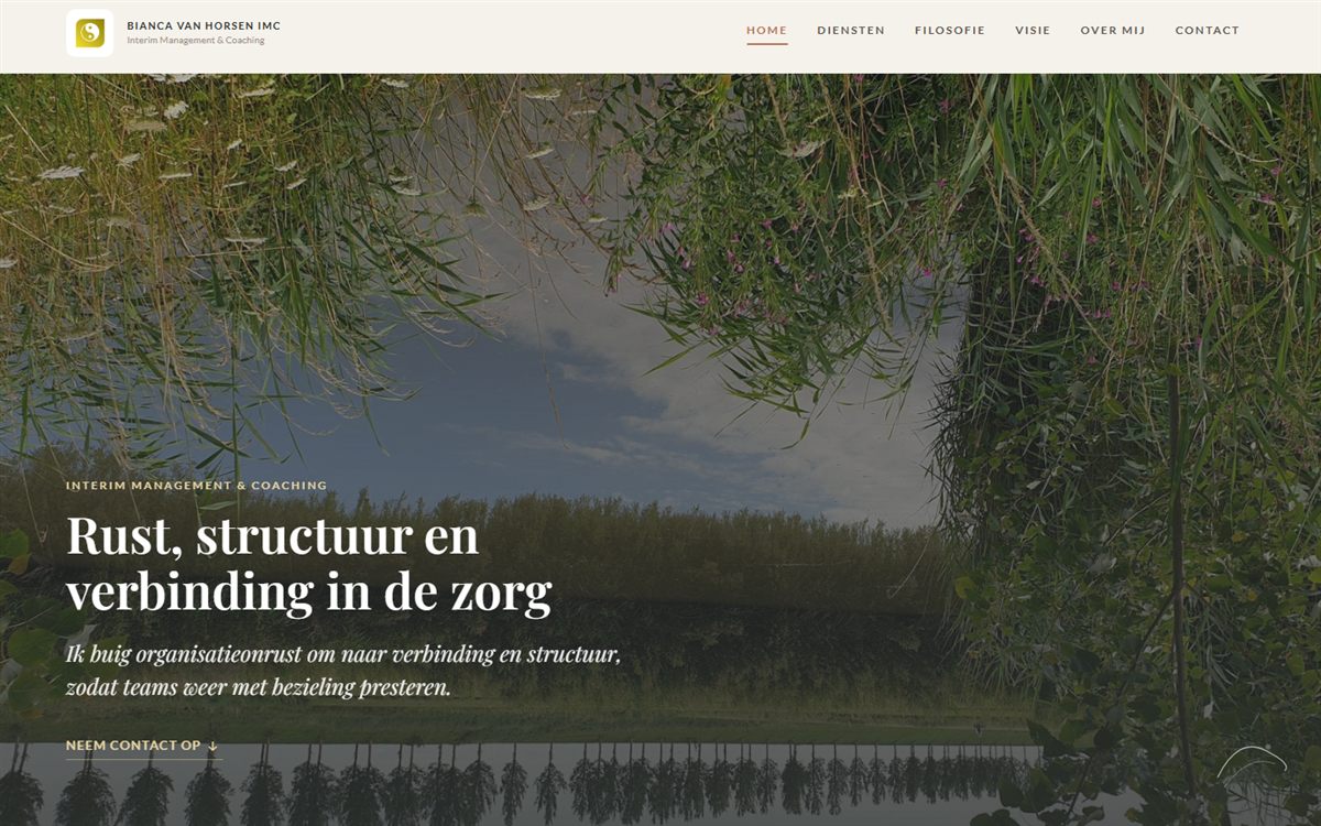Startpagina van biancavanhorsenimc.nl