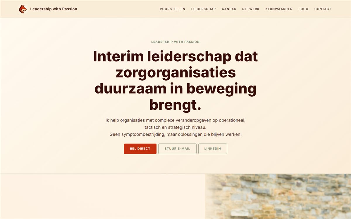 Startpagina van leadershipwithpassion.nl
